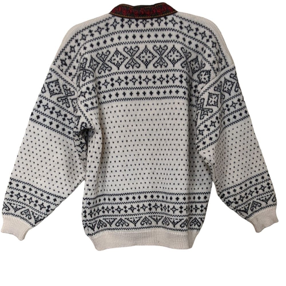 ET KG Norwegian Icelandic fisherman Faire Isle sweater cardigan - Picture 2 of 11
